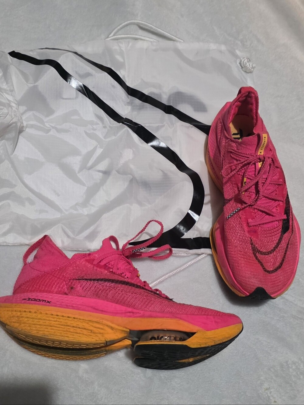 Nike Women's Pink and Orange ZoomX Alphafly 2s Running Shoes